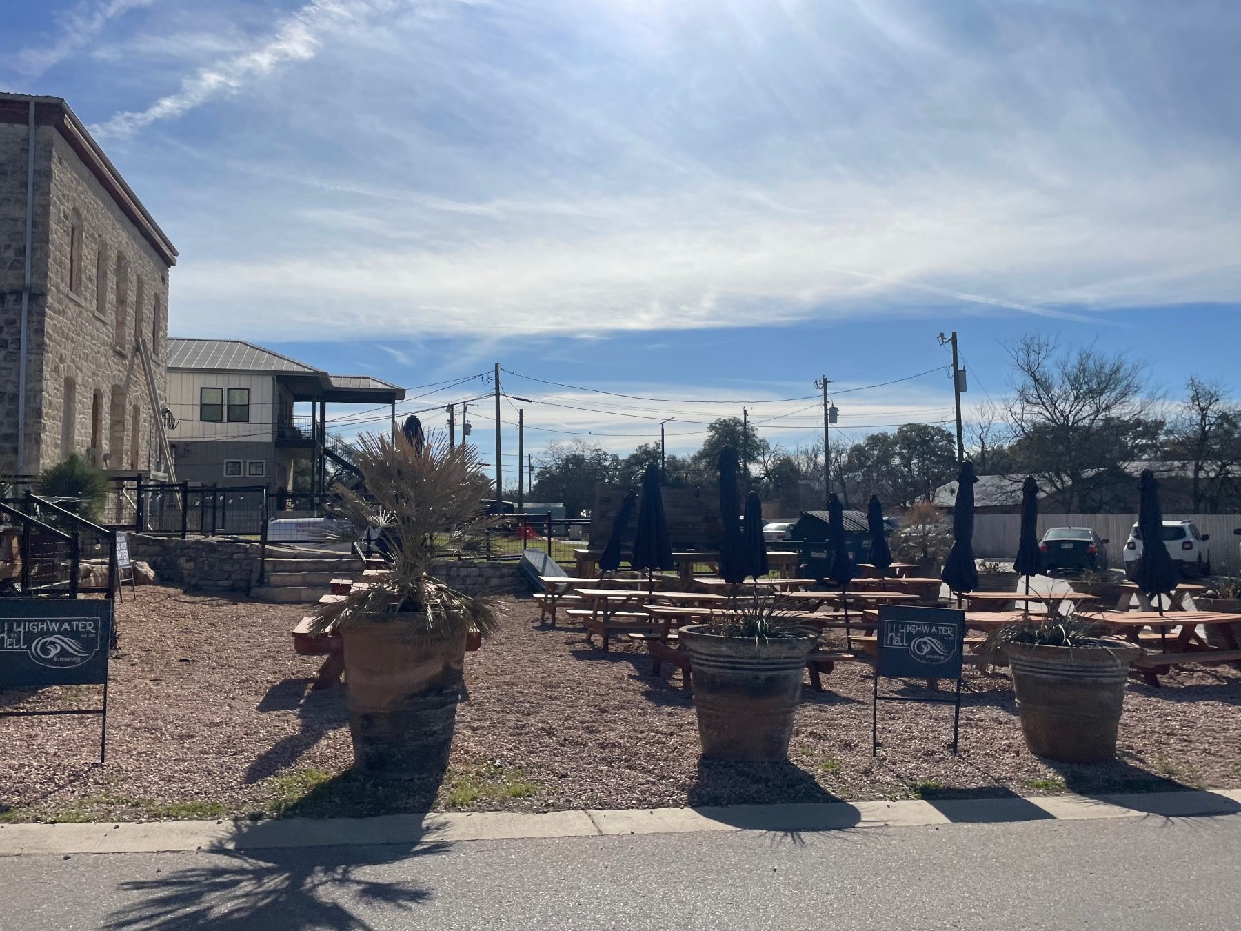 highwater hell brewery outdoor seating liberty hill 78642