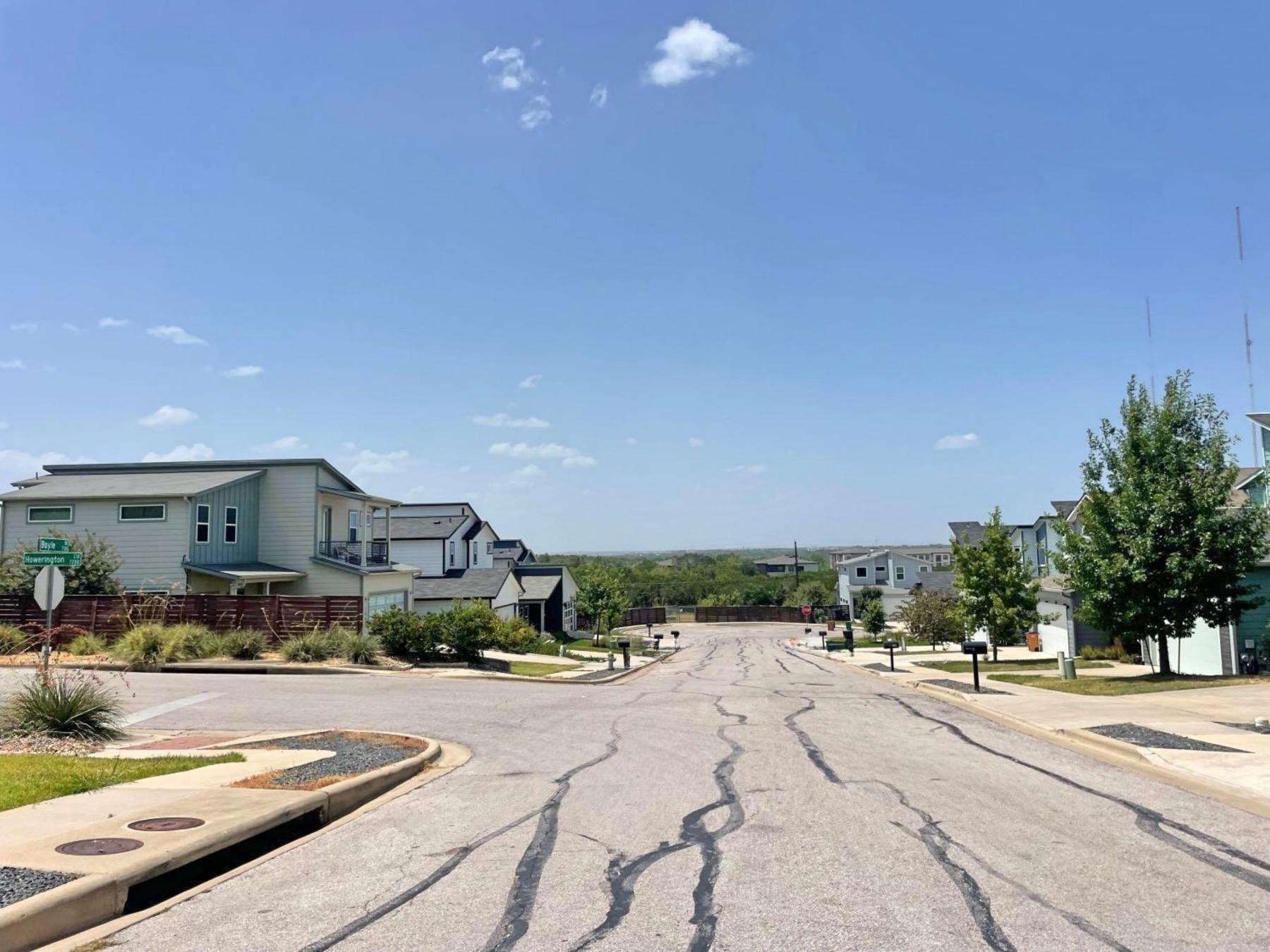 neighborhood street in scenic point Austin texas 78724