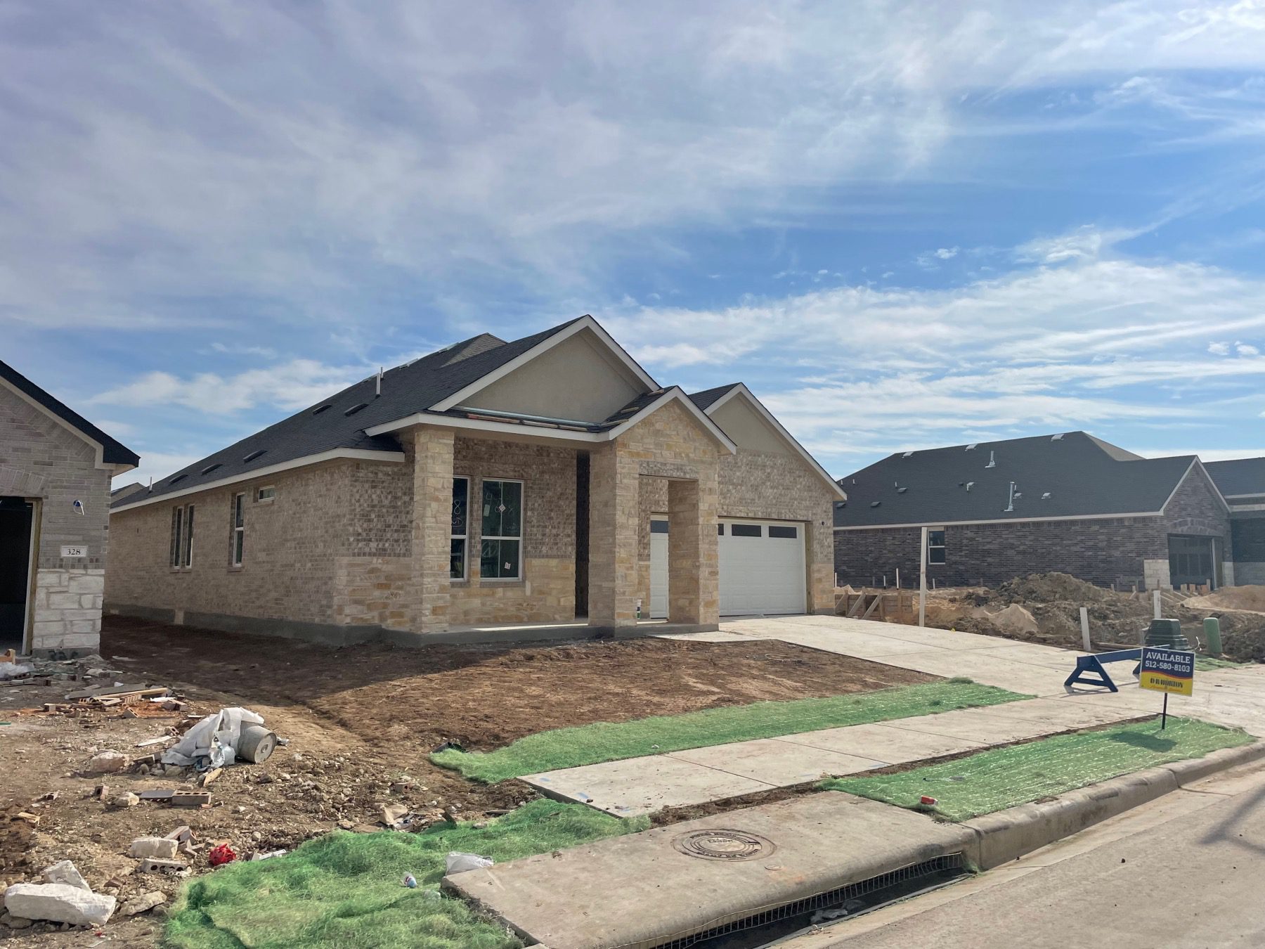 rosenbusch ranch leander one story home under construction