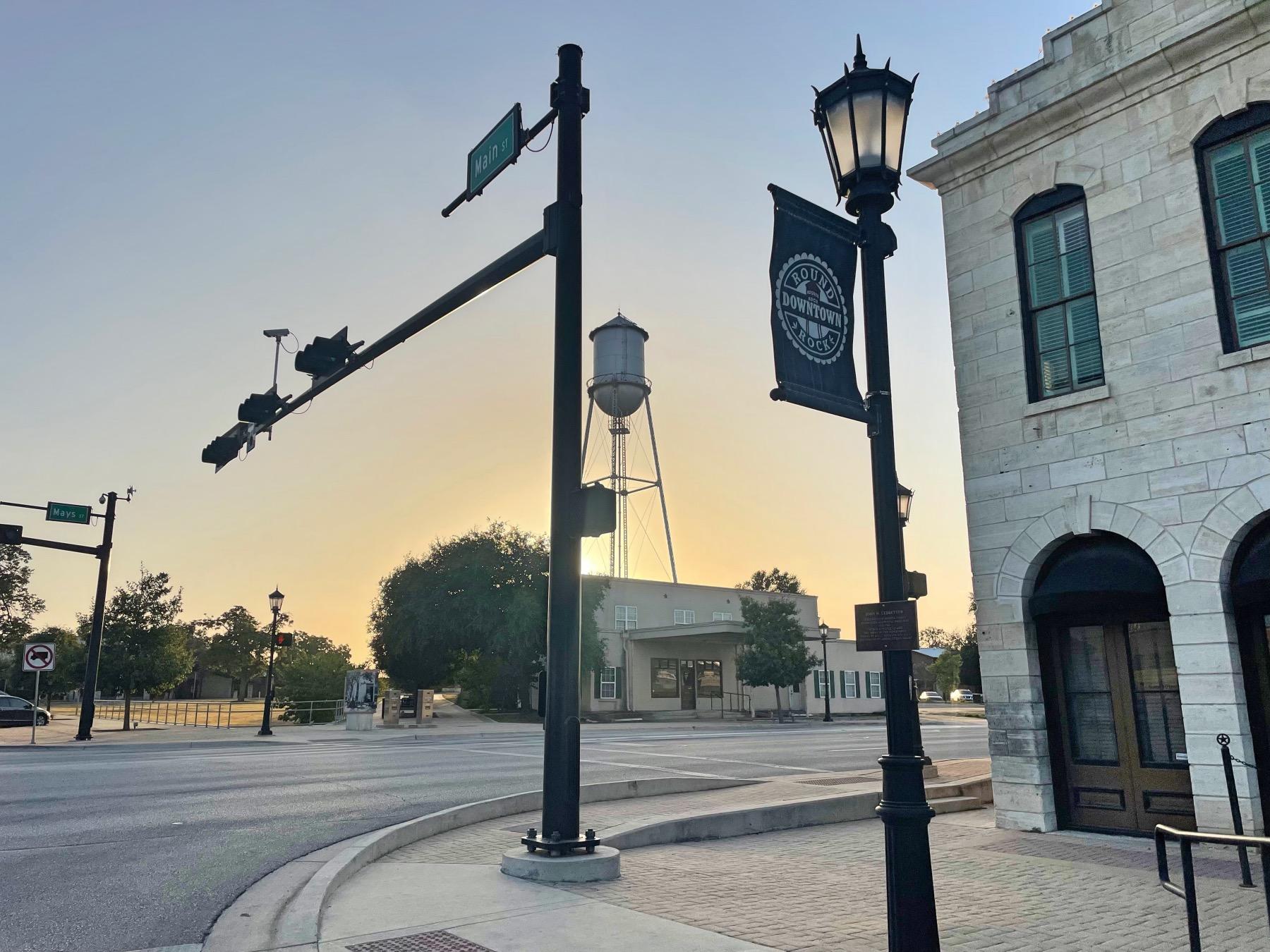 downtown round rock and water tower