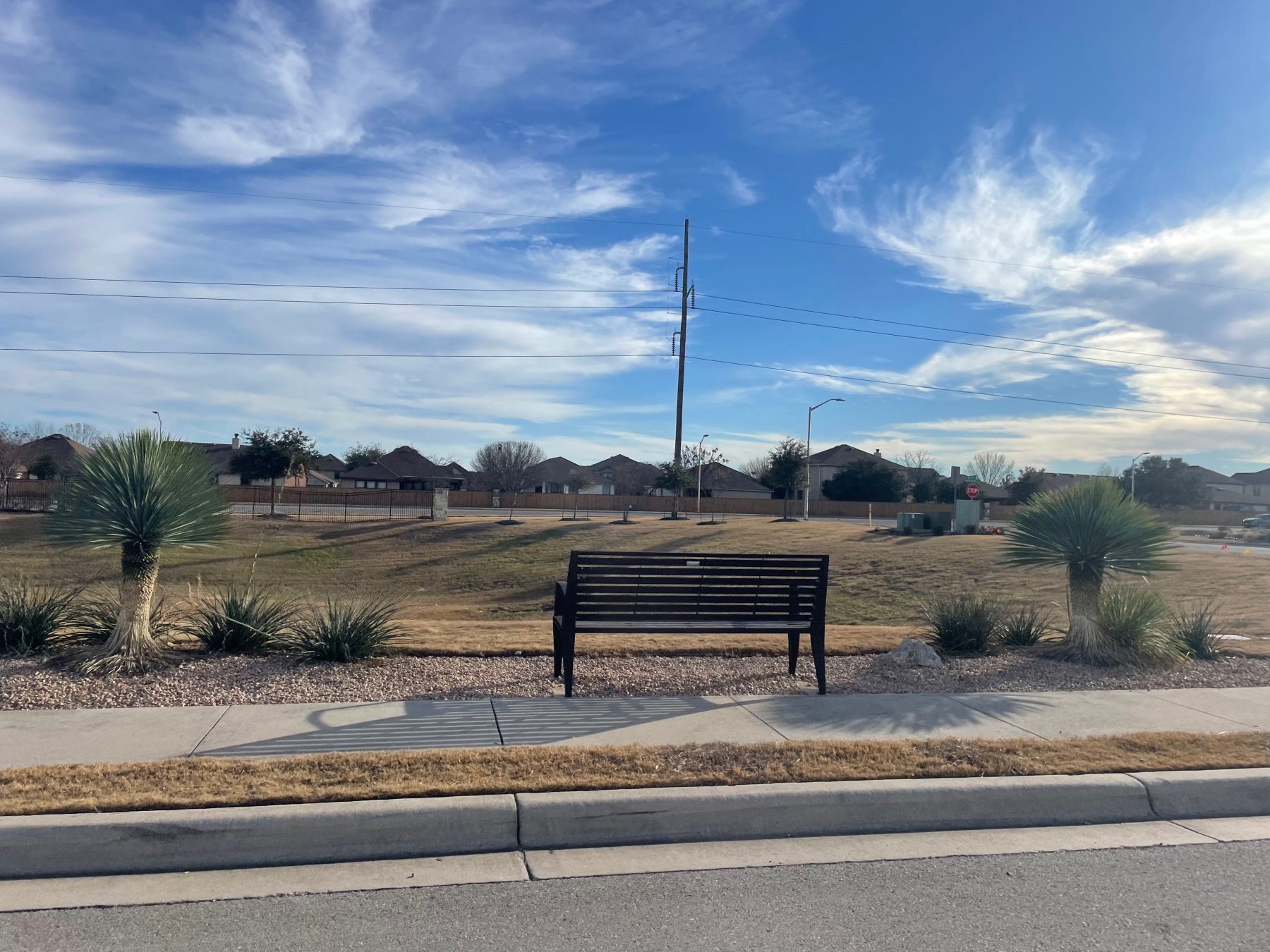 bench in Hawkes landing leander