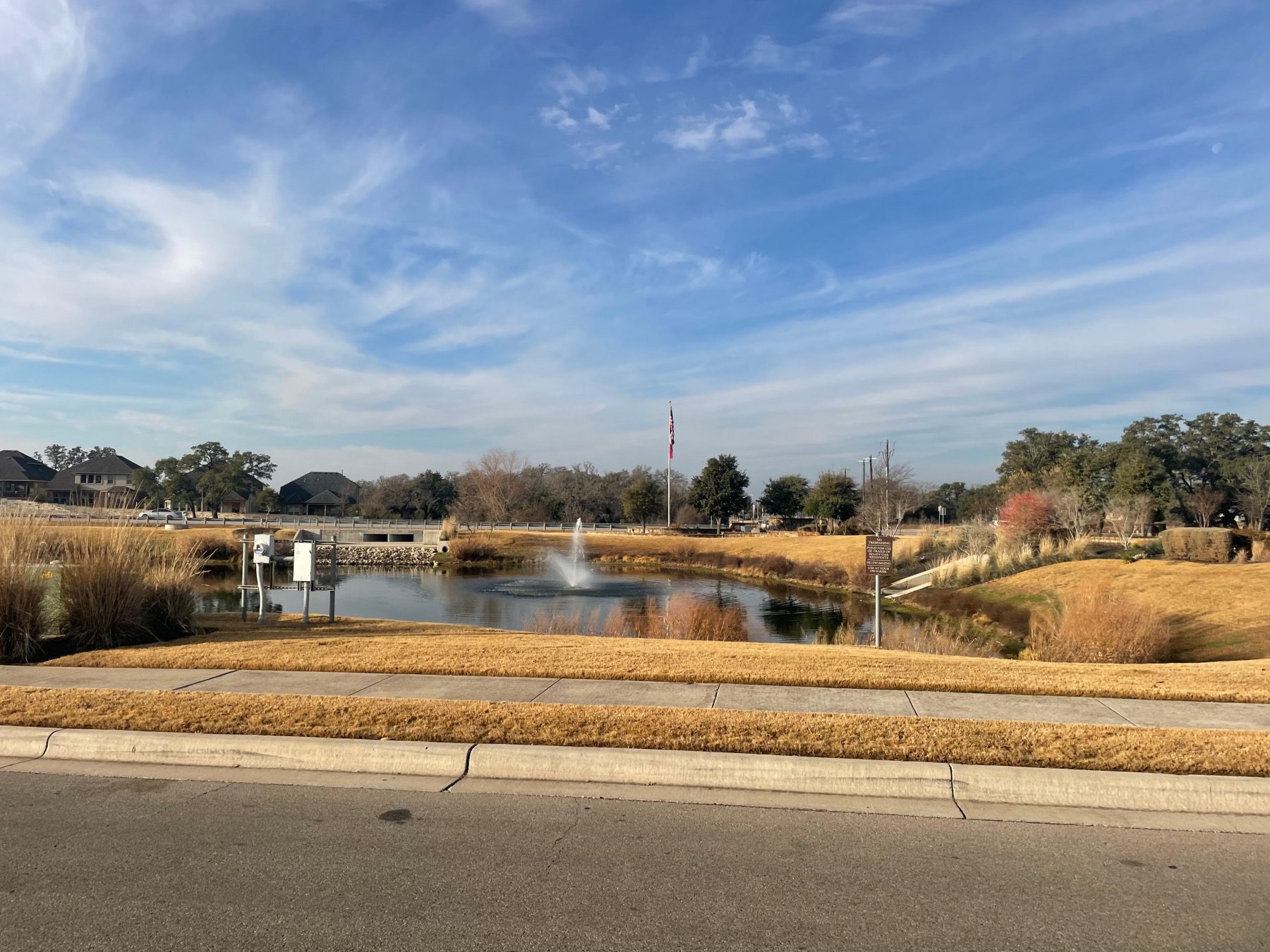 pond in trails of shady oak leander