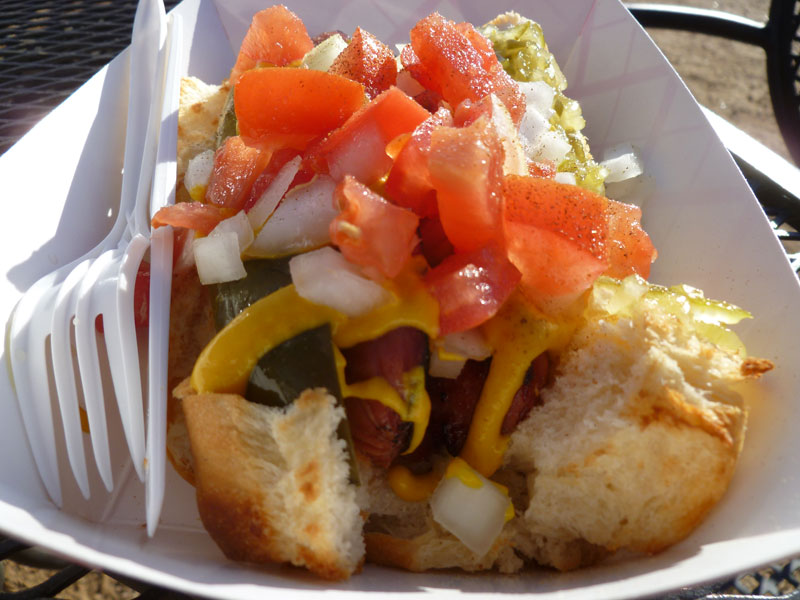 Hot dog food trailer man bites dog 78704