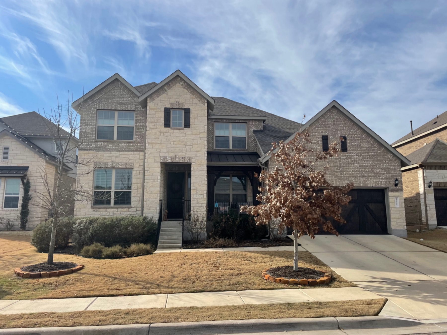 mason hills two story home above street leander texas