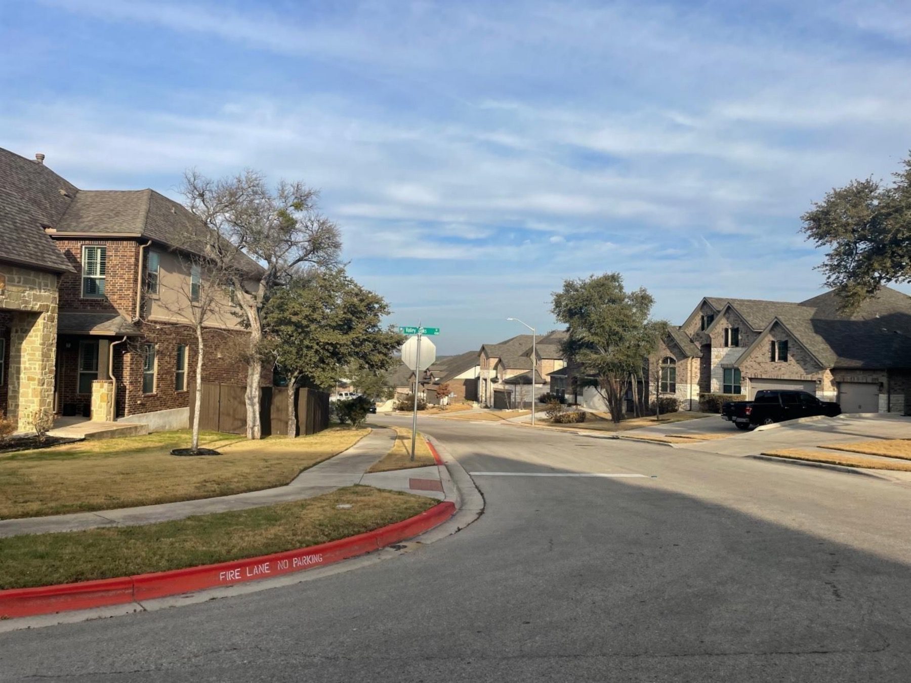 trails of shady oak neighborhood street