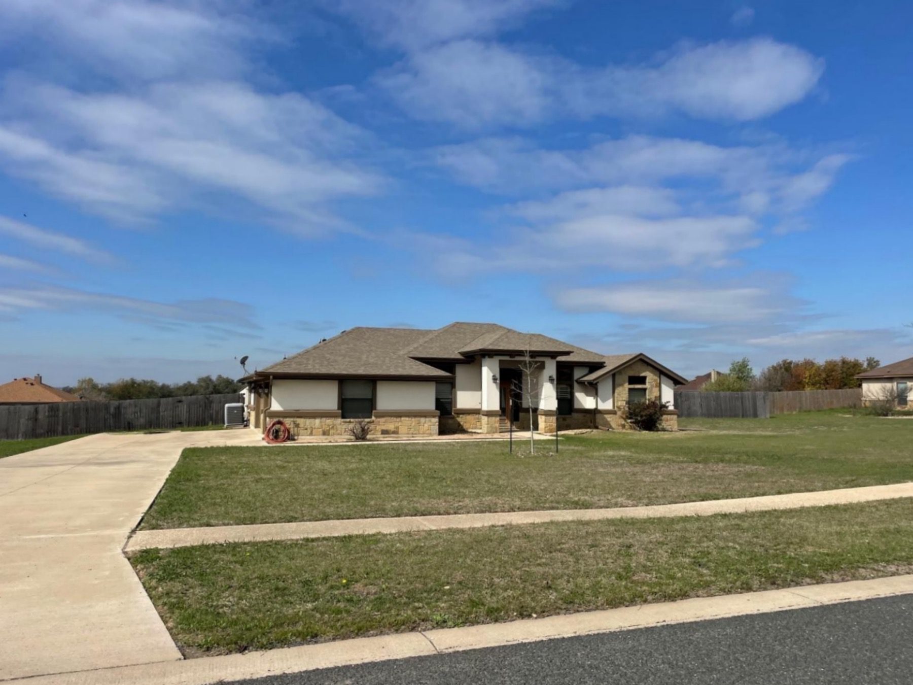 cierra vista one story stone stucco home in liberty hill tx 78642