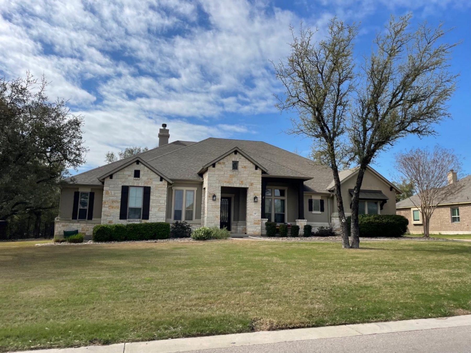 clearwater ranch stone stucco home in liberty hill texas