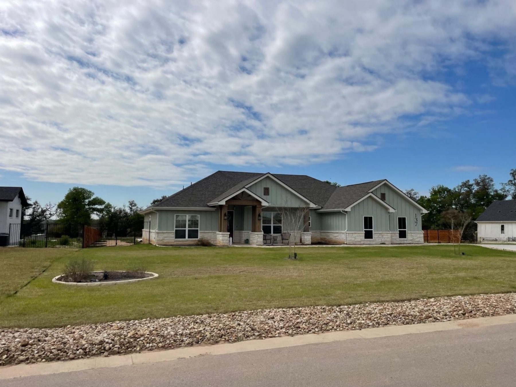 oak bend estates one story stone green home in liberty hill texas 78642