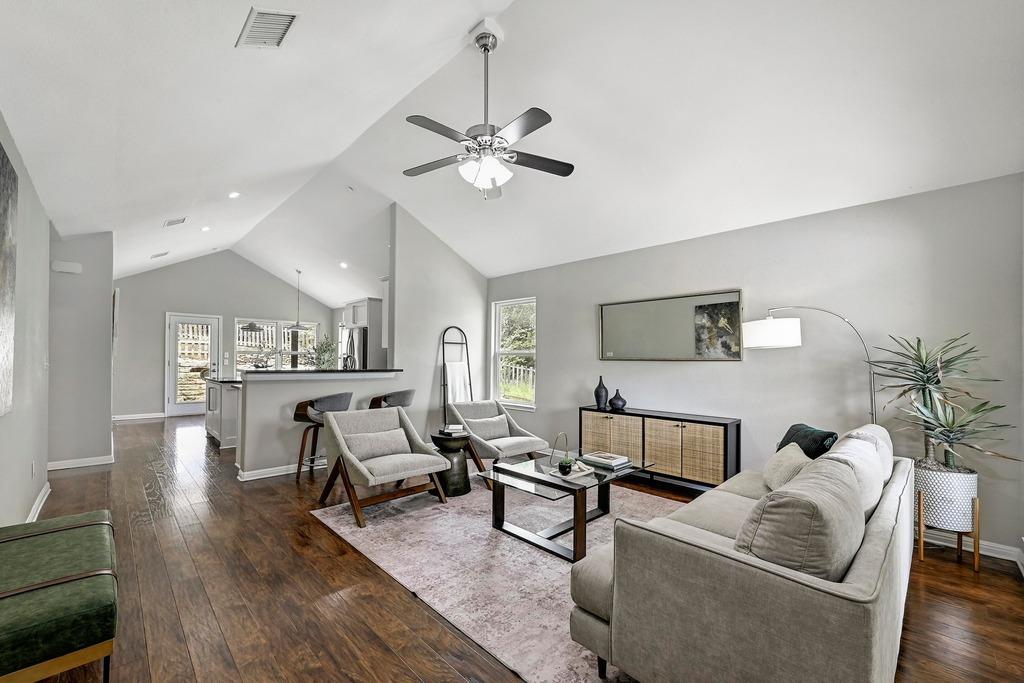 bright living room in Lago Vista TX home with professional real estate photography