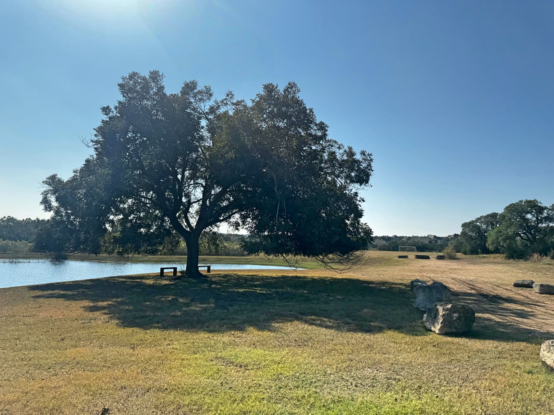 Highpointe Dripping Springs fishing pond and soccer fields