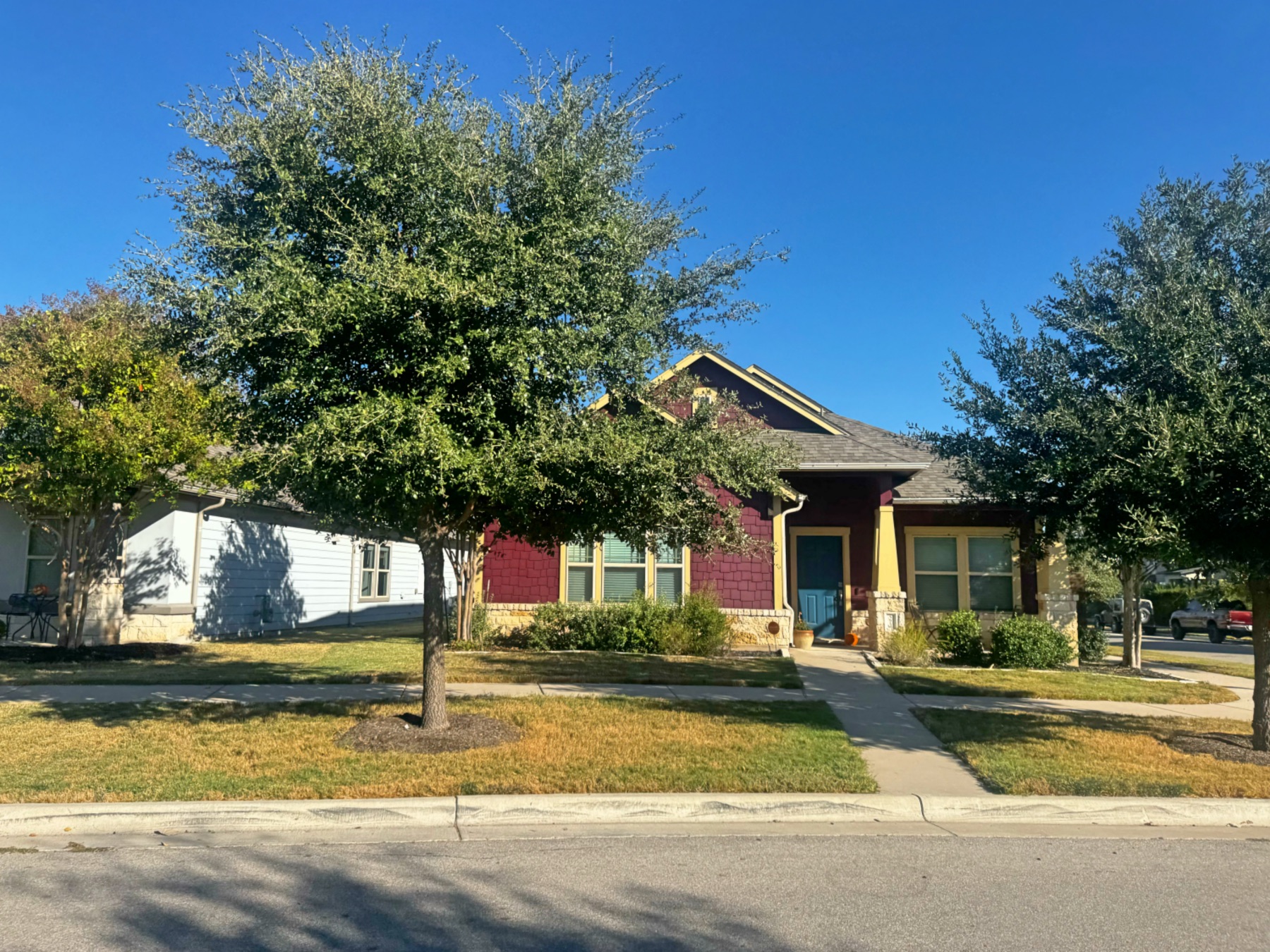 Goodnight Ranch Austin red home corner lot