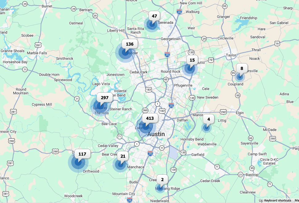 Austin Luxury Homes for Sale Map February 9 2026