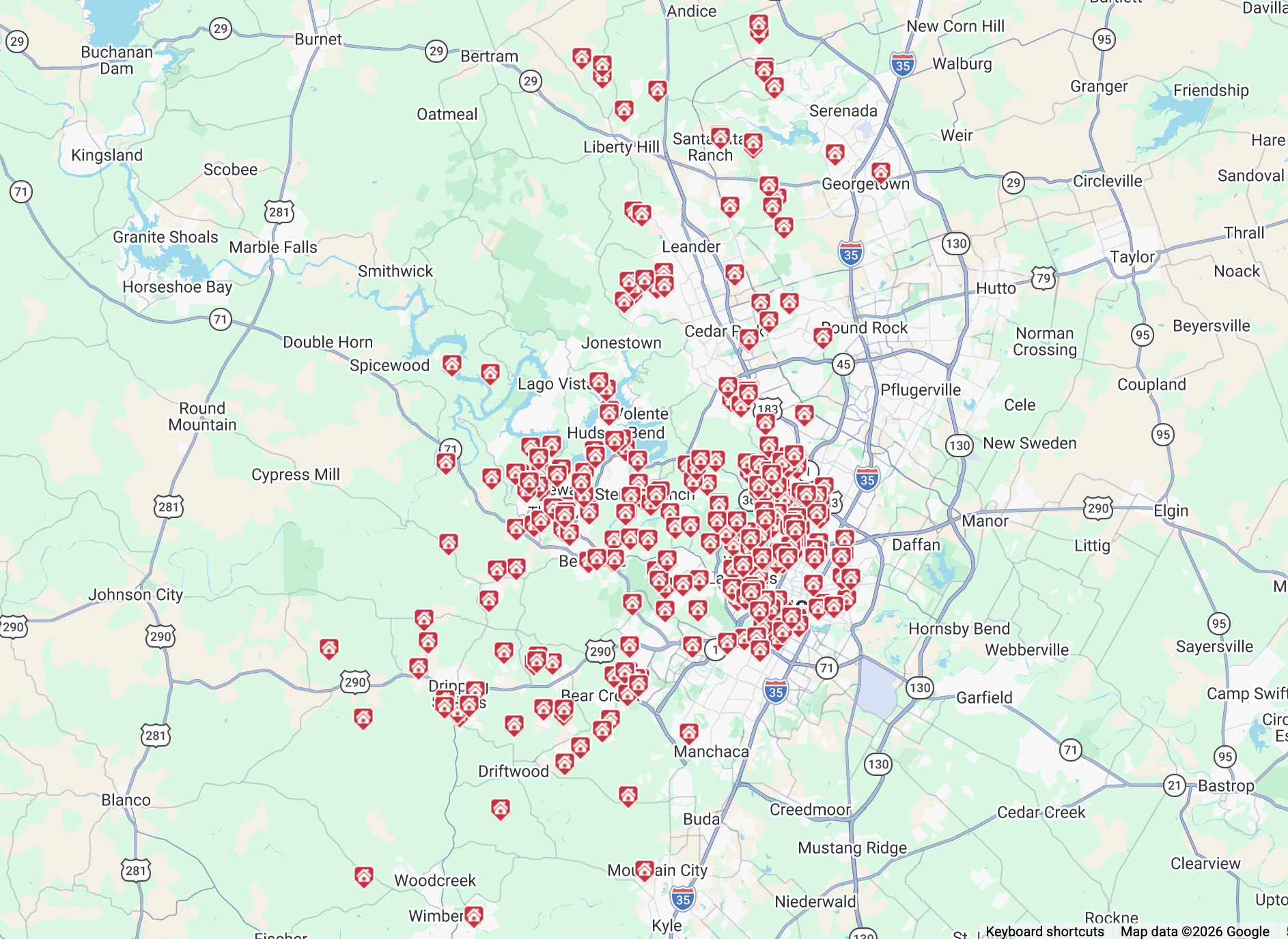 May 2026 Austin Luxury Home Sales Map – 312 Homes Sold Across Travis, Williamson, Hays Counties