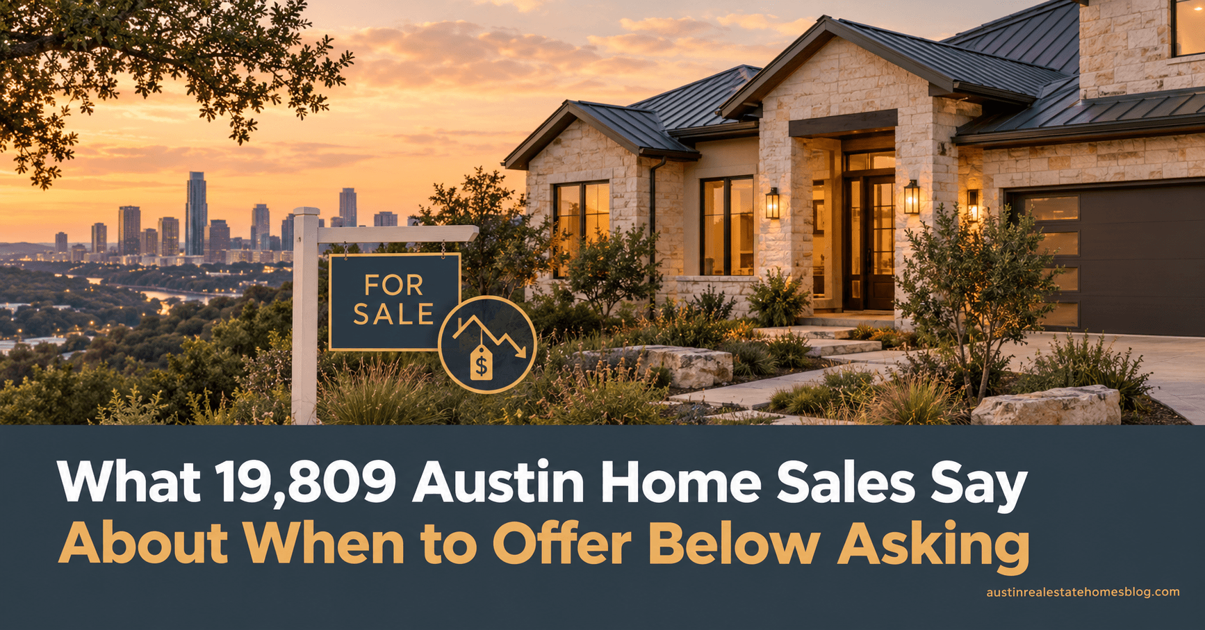 Austin, TX home for sale with a price reduction sign