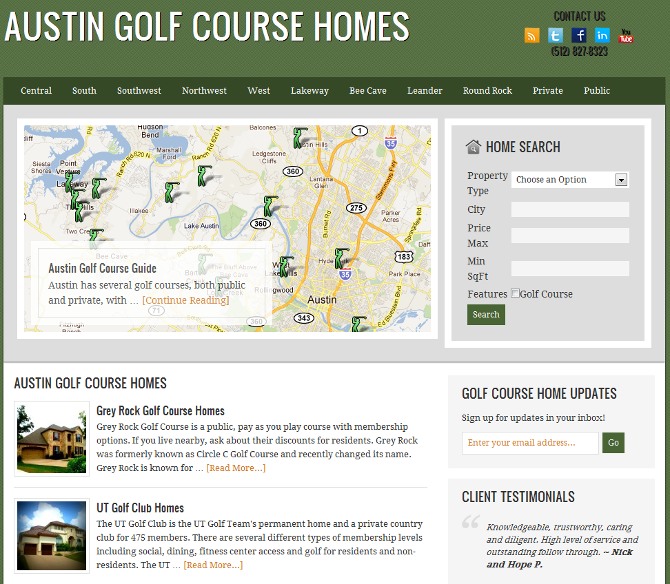 austin homes for sale on golf course