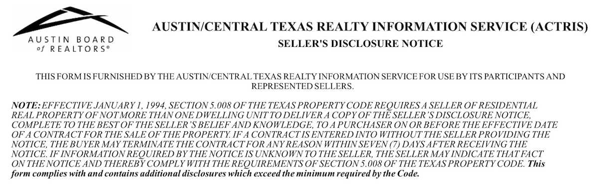 what can buyers learn from sellers disclosure