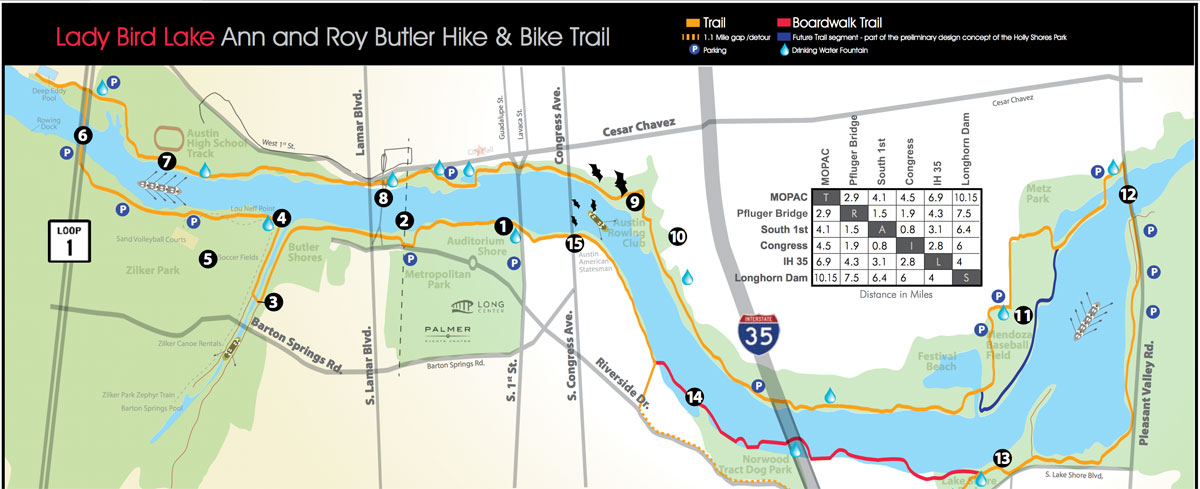 Ann and Roy Butler Hike and Bike Trail Map