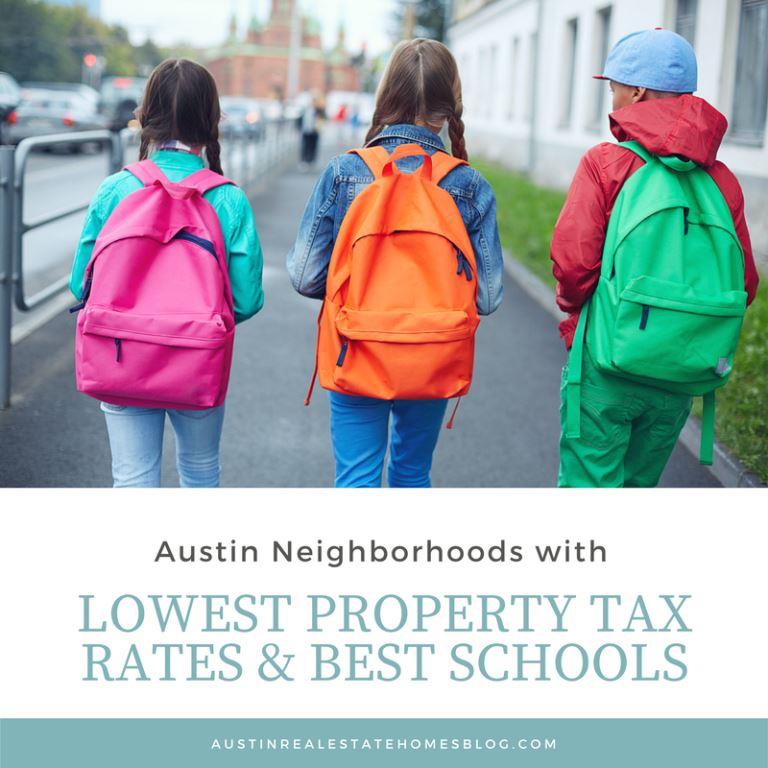 best austin schools lowest property taxes