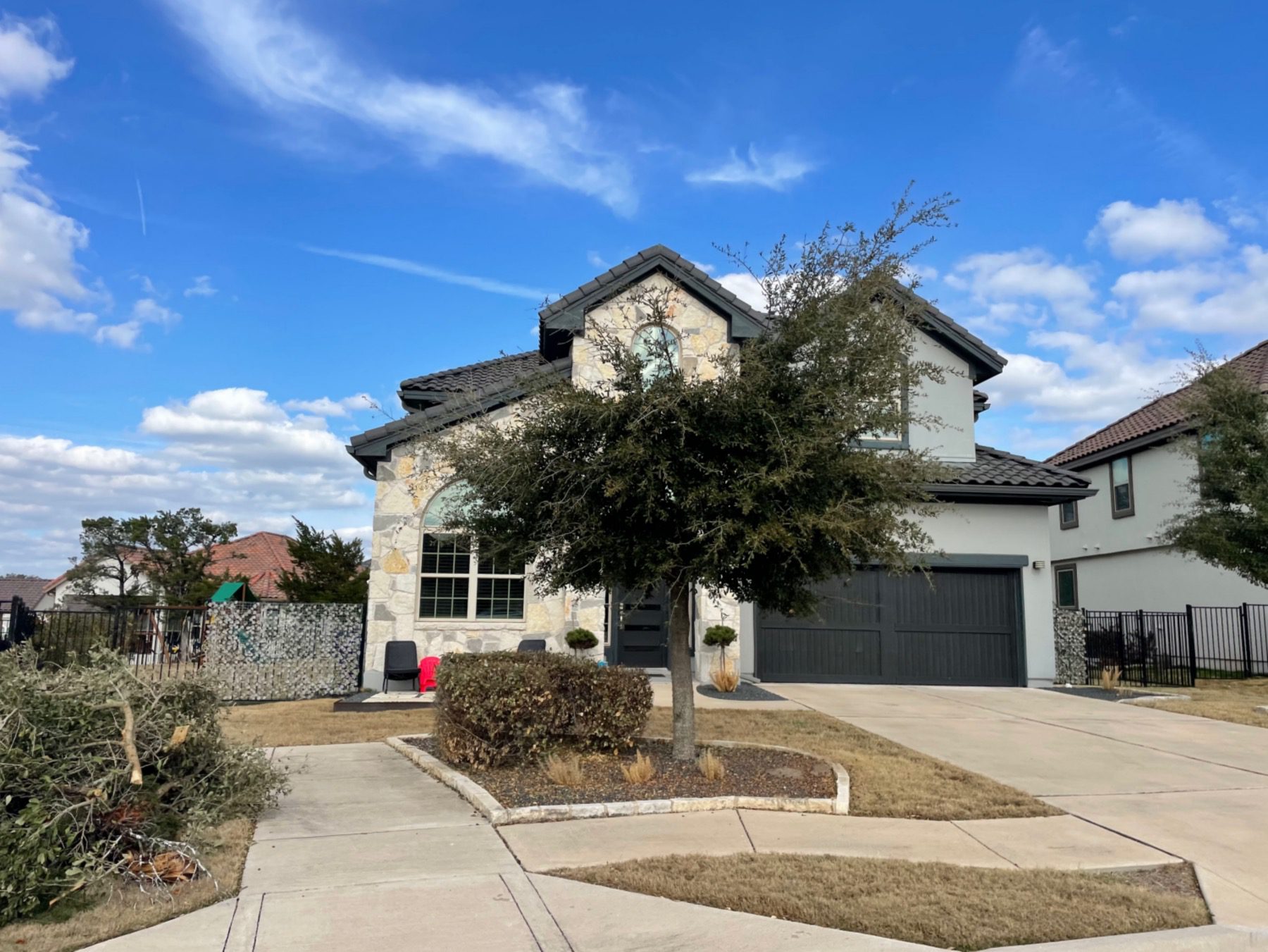 Montebello stone stucco home in Austin tx 78726