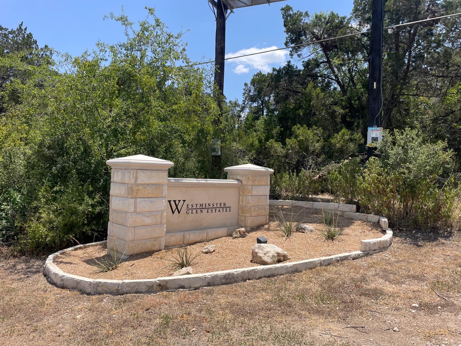 Westminster Glen estates back entrance Austin tx