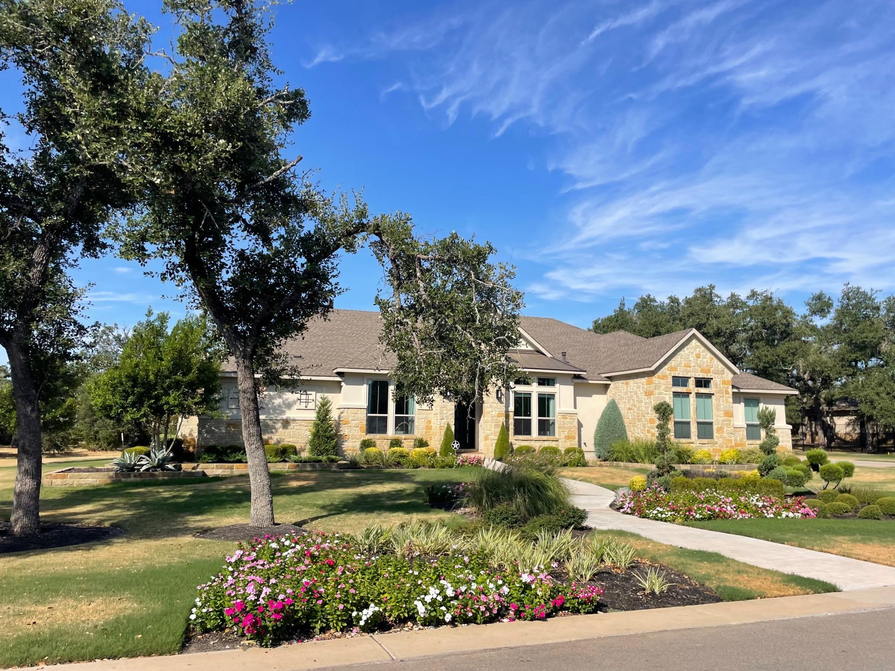 bunker ranch estates landscaped yard dripping springs tx