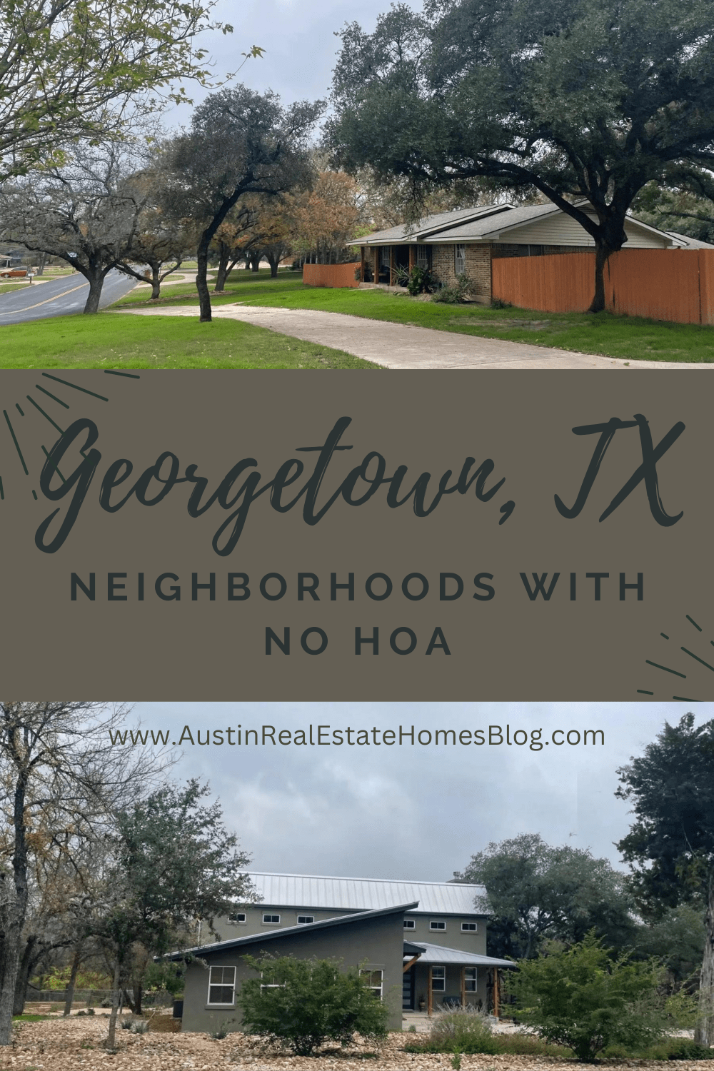 Georgetown TX neighborhoods with no HOA