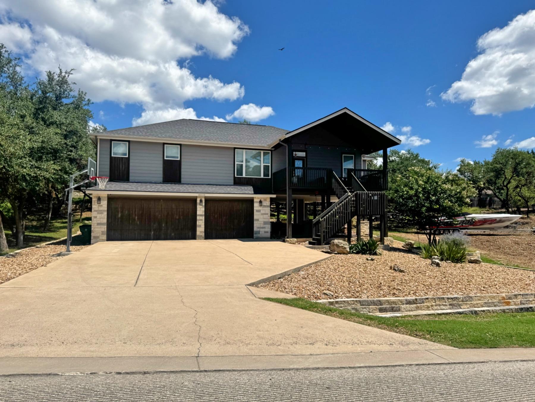 point venture home with deck and boat parking